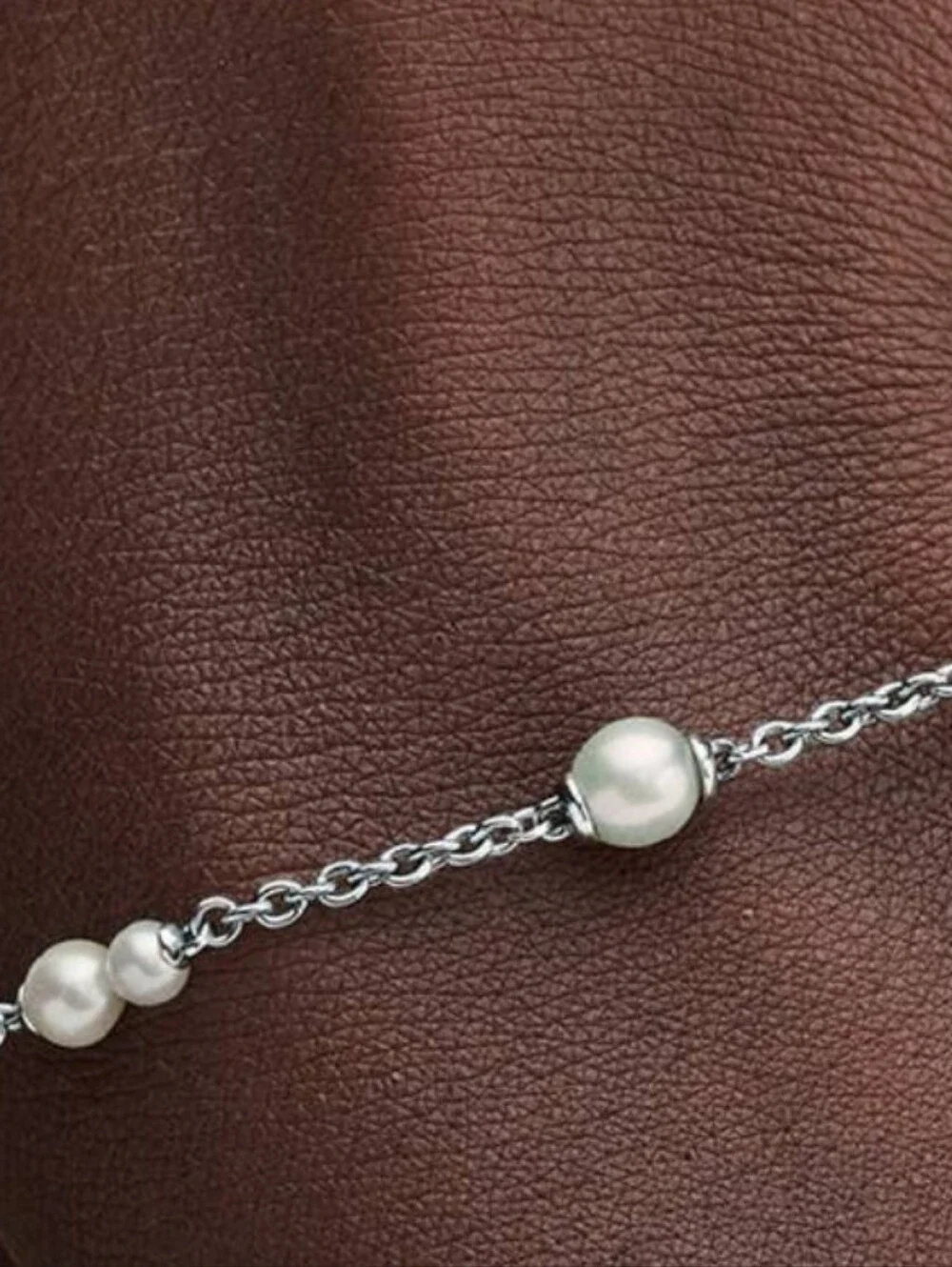 Pandora ALE Freshwater Cultured Pearl Station Chain Bracelet Sterling silver